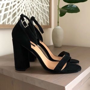Forever 21 black ankle strap heels